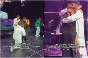 El momento en vivo en donde el novio de Momi le pide casamiento frente a un estadio repleto