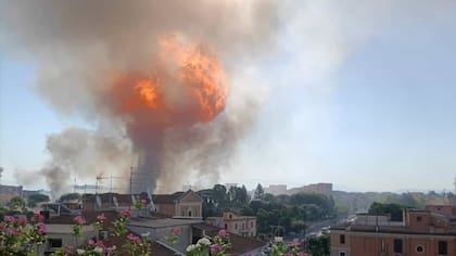 El momento justo de la explosión en Roma