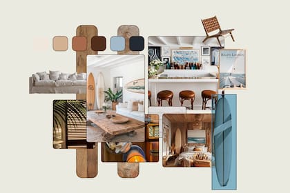 El moodboard del departamento que hará en Remeros Beach junto con Woodmarket. ¡Nada de colores oscuros!