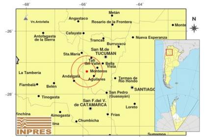 El movimiento tectónico tuvo su epicentro a 84 kilómetros de la capital de la provincia donde fue sentido levemente al igual que en Tafí del Valle, Santa María, Casa de Piedra y la capital tucumana