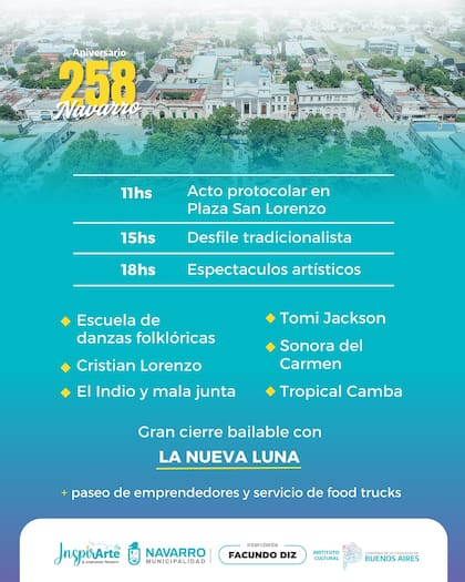 El municipio de Navarro hará una celebración por el aniversario fundacional del partido