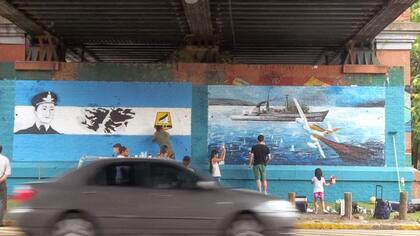 El mural anterior a la intervención de Wiñazki