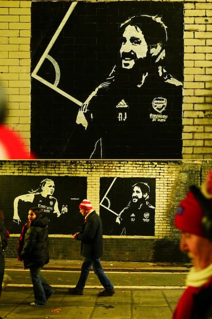El mural en homenaje a Nicolás Jover, en los alrededores del Emirates Stadium