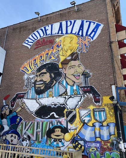 El mural en la panadería Río de la Plata
