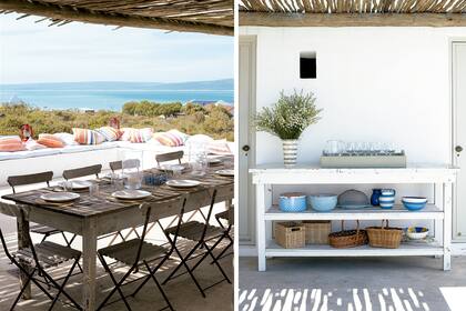 El murete que cierra el comedor exterior se hizo ancho para dar lugar a numerosas colchonetas. En una galería que se vive a diario, es tan importante tener lugar de guardado como en la cocina.