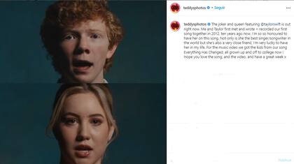 El músico compartió un mensaje en su cuenta de Instagram cuando salió el tema (Foto: Captura Instagram/@teddysphotos)