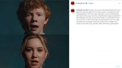 El músico compartió un mensaje en su cuenta de Instagram cuando salió el tema (Foto: Captura Instagram/@teddysphotos)
