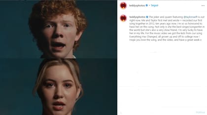 El músico compartió un mensaje en su cuenta de Instagram cuando salió el tema (Foto: Captura Instagram/@teddysphotos)