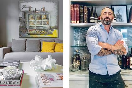 Detalle de la obra de Alejo Doorish junto al retrato del arquitecto.