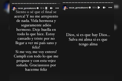 El Negro González Oro emitió un preocupante mensaje (Foto Instagram @oscar_gonzalezoro)