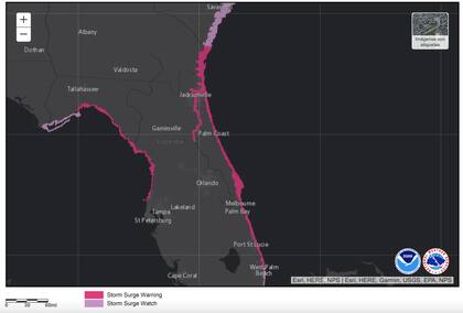 El NHC actualiza el mapa de actividad de la tormenta tropical Nicole que se desplaza a 40 kilómetros del noroeste de las Bahamas