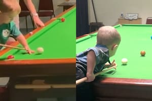 El niño “prodigio” que se volvió viral por batir un récord Guinness en el billar