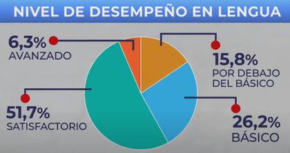 El nivel de desempeño en lengua según las Pruebas Aprender 2024