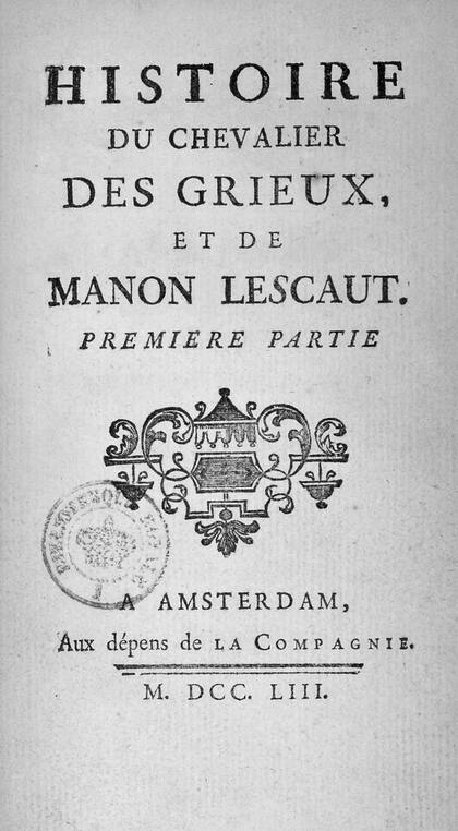 El nombre Manon se popularizó con la obra del  Abate Prévost