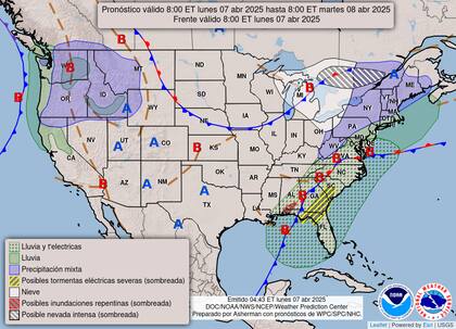 El norte de Florida, sureste de Georgia y sur de Carolina del Sur enfrentan riesgo de ráfagas intensas y tornados aislados debido a alta humedad y cizalladura del viento