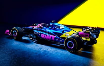 El nuevo diseño de colores de Alpine para las próximas tres carreras, que serán en América: Austin, Ciudad de México y San Pablo.