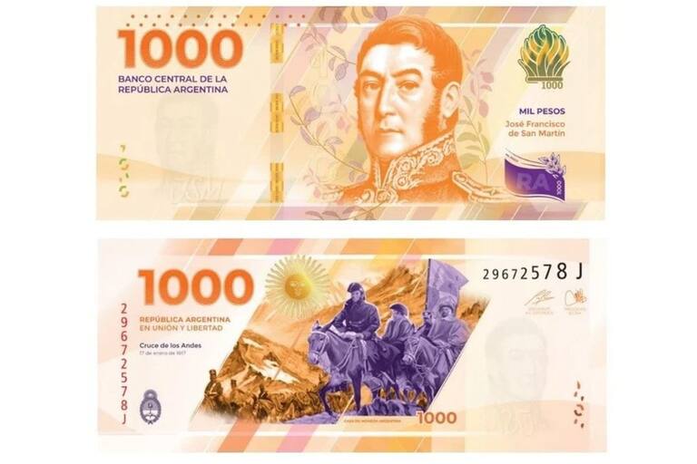 El Banco Central Hoy Puso En Circulación El Nuevo Billete De 1000 Con La Cara De San Martín 9726