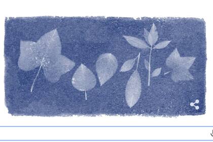 El nuevo doodle de Google, en homenaje a la botánica inglesa Anna Atkins, considerada la primera mujer fotógrafa de la historia