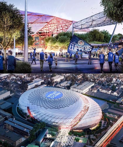 El nuevo estadio de los Clippers comenzó a construirse en 2021.