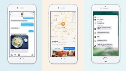 El nuevo iMessage, la aplicación de mapas, y una notificación de iOS 10