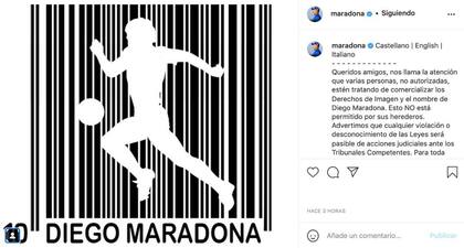 El nuevo posteo en la cuenta de Diego Maradona