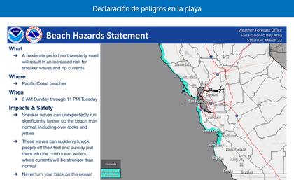 El NWS advierte que una sola ola inesperada puede ser fatal; estas son las zonas más peligrosas