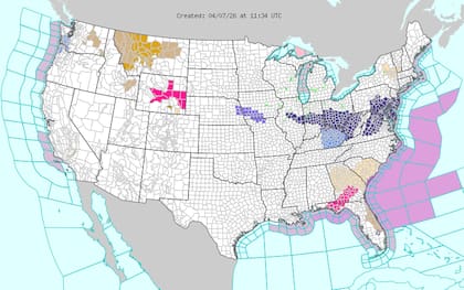 El NWS advirtió que en Georgia y el noroeste de Florida la humedad relativa descenderá hasta rangos del 20% al 30%