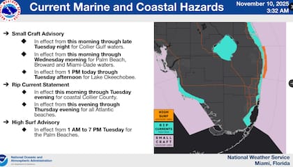 El NWS advirtió sobre posibles peligros marinos y costeros durante la ola de frío