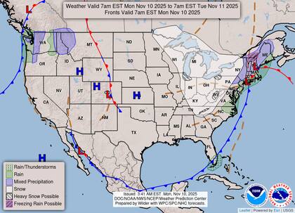 El NWS advirtió sobre una "situación muy peligrosa y potencialmente mortal" por nevadas de efecto lago que podrían acumular entre 30-60 cm, y hasta 1.2 metros en zonas específicas del norte de Indiana, Michigan y el oeste de Nueva York