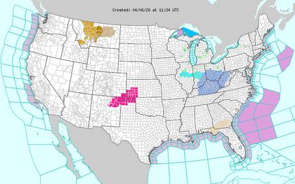 El NWS ha elevado el nivel de alerta de elevado a crítico en las Llanuras centrales debido a la baja humedad relativa