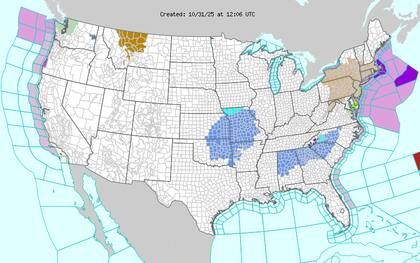 El NWS mantiene advertencias por heladas en Missouri, Kansas, Arkansas, Alabama, Georgia y las Carolinas