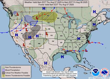 El NWS pronostica acumulaciones significativas en el Valle del Mississippi, los Grandes Lagos y el sureste, con Georgia y Alabama en máxima alerta por posibles inundaciones