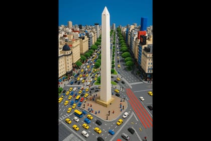 El obelisco en "modo LEGO"