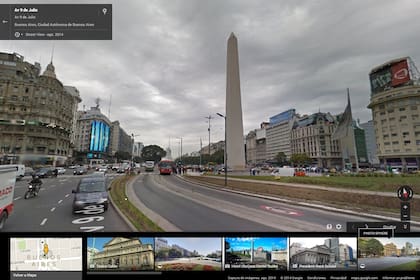 El Obelisco visto desde el auto de Google