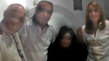 El obispo Di Monte, López, la Madre Alba y Alicia Kirchner