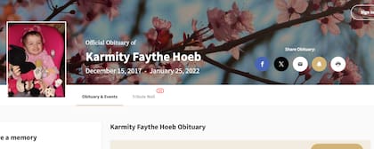 El obituario de Karmity Faythe Hoeb