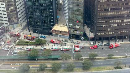 El operativo del SAME en el lugar del incendio.