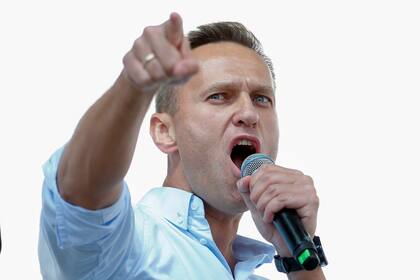 El opositor ruso Alexei Navalny, en un acto en julio pasado, un mes antes de ser envenenado