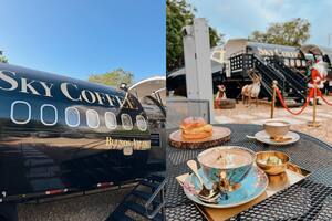 Sky Coffee Buenos Aires: el peculiar avión-cafetería que sirve capuchino con oro y es furor en Miami