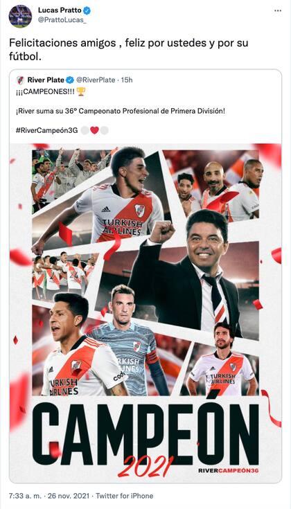 El Oso también compartió sus felicitaciones en Instagram