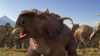 El Pachyrhinosaurus tenía unos cuernos distintivos de estilo unicornio, como se muestra en esta imagen generada por ordenador