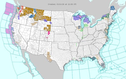 El Pacífico Noroeste continúa bajo un patrón húmedo persistente; el NWS prevé lluvias constantes en valles costeros y acumulaciones de nieve de gran magnitud en las elevaciones altas