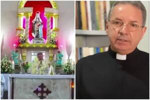 El padre José Raimundo Soares Diniz criticó la alfombra elegida por los novios para la iglesia