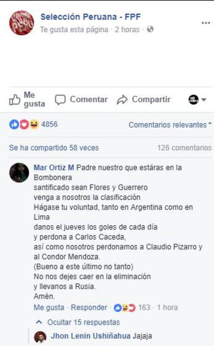 El Padre Nuestro, según un hincha peruano