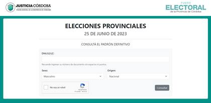 El padrón definitivo para las elecciones de Córdoba ya se encuentra disponible para todos los votantes de la provincia