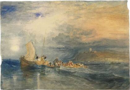 El paisaje, según Turner. Vista a través de la laguna en el crepúsculo, de 1840, una de las acuarelas del pintor inglés que llegarán a fin de septiembre al Museo Nacional de Bellas Artes desde la Tate de Londres.