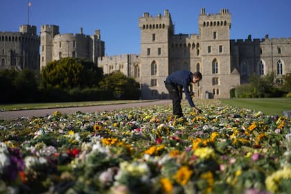El Palacio de Windsor se encuentra lleno de flores para el entierro de la reina Isabel II