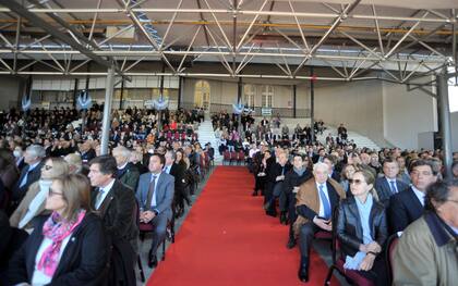 El palco oficial durante la inauguración de la Exposición Rural de Palermo