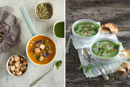 El pan, en tostadas o croutons, es un gran aliado de las sopas.