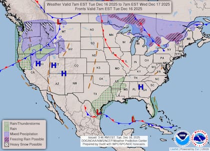 El panorama climático incluye riesgo de tormentas severas aisladas y múltiples alertas de inundaciones vigentes en condados clave de Washington y Oregón